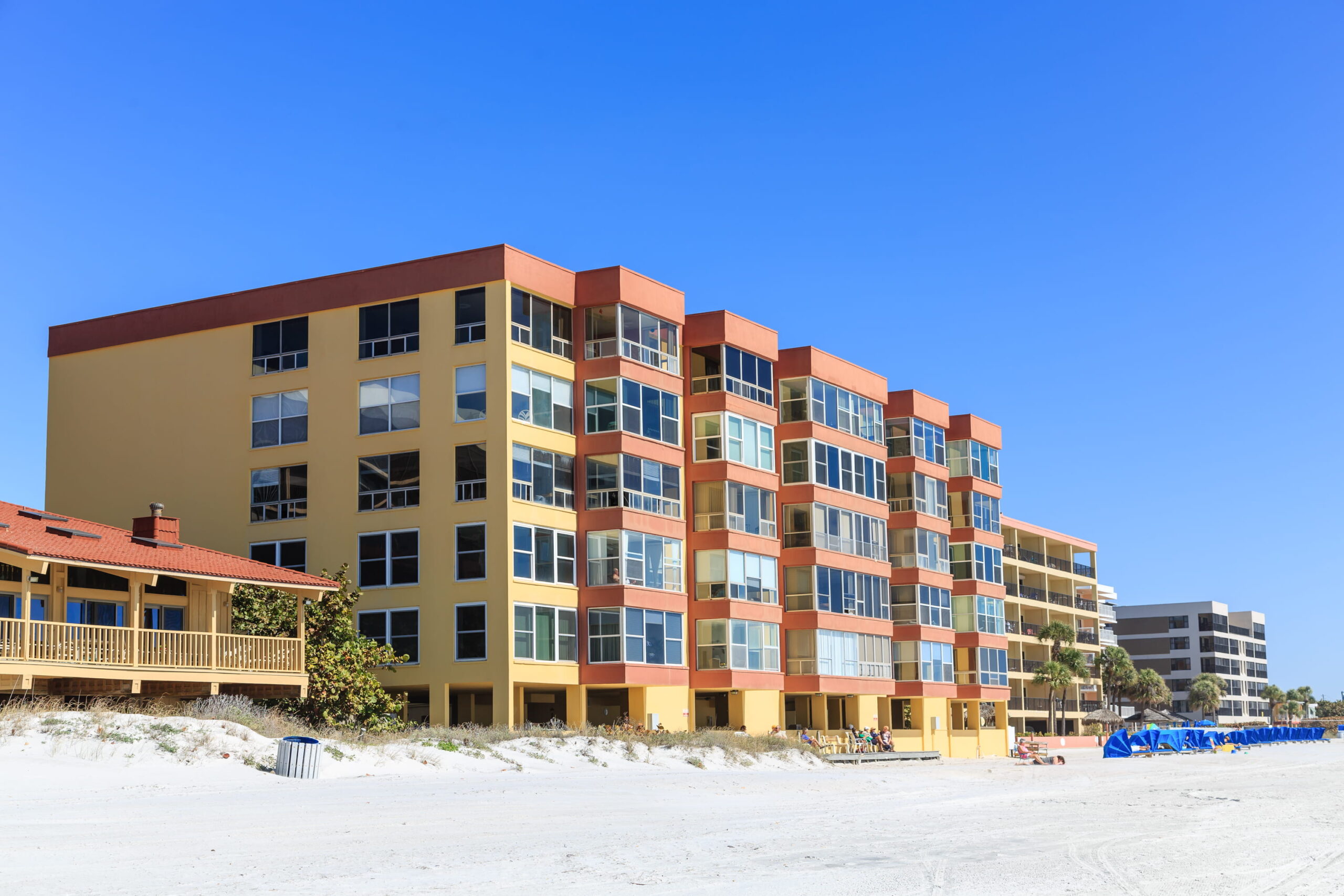 Johns Pass Condos view from Madeira Beach Gulf side.